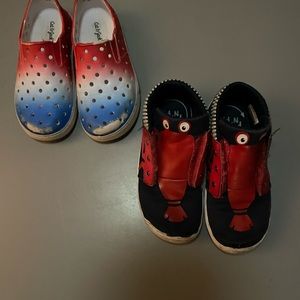 FC Reebok Peek N’ Fit “Lobster” shoes and Cat & Jack slip on SZ 9C